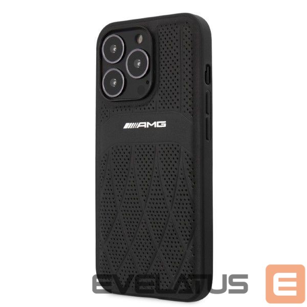 Nugarėlės dėklai Mercedes-Benz AMG AMHCP13LOSDBK iPhone 13 Pro / 13 6.1" black/black hardcase Leather Curved Lines