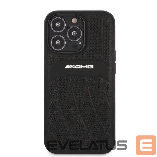 Nugarėlės dėklai Mercedes-Benz AMG AMHCP13LOSDBK iPhone 13 Pro / 13 6.1" black/black hardcase Leather Curved Lines