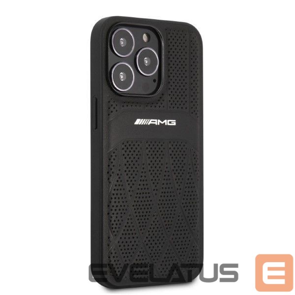 Nugarėlės dėklai Mercedes-Benz AMG AMHCP13LOSDBK iPhone 13 Pro / 13 6.1" black/black hardcase Leather Curved Lines
