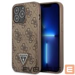 Nugarėlės dėklai Guess  Guess 4G Triangle Logo Cardslot Case for iPhone 13 Pro / 13 - Brown 