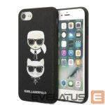 Nugarėlės dėklai Karl Lagerfeld  Karl Lagerfeld KLHCI8SAKICKCBK iPhone 7/8 / SE 2020 / SE 2022 black/black hardcase Saffiano Karl&Choupette Head 