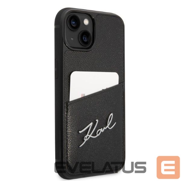 Nugarėlės dėklai Karl Lagerfeld Karl Lagerfeld Signature Logo Cardslot case for iPhone 14 Plus - black