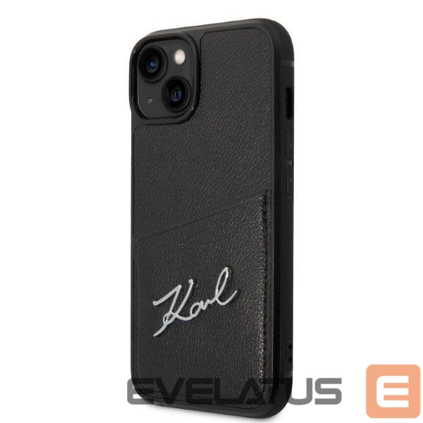 Nugarėlės dėklai Karl Lagerfeld Karl Lagerfeld Signature Logo Cardslot case for iPhone 14 Plus - black