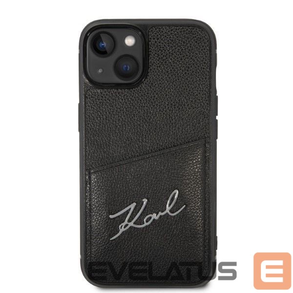 Nugarėlės dėklai Karl Lagerfeld Karl Lagerfeld Signature Logo Cardslot case for iPhone 14 Plus - black