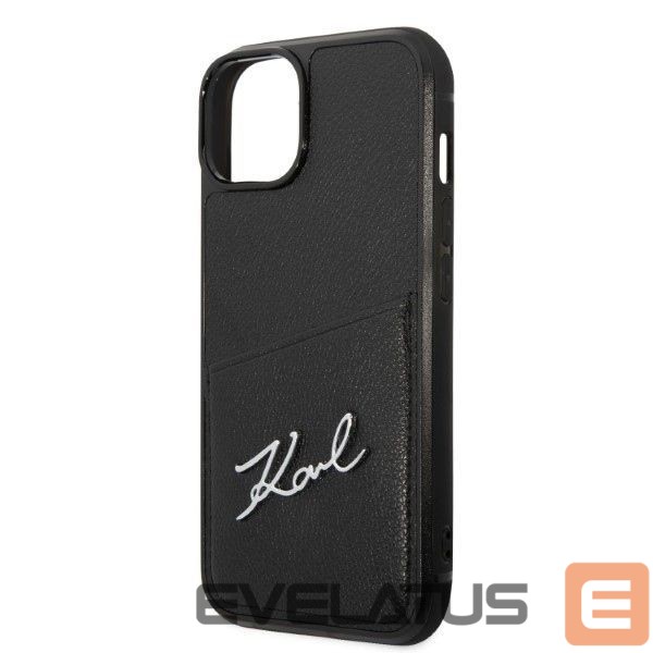 Nugarėlės dėklai Karl Lagerfeld Karl Lagerfeld Signature Logo Cardslot case for iPhone 14 Plus - black