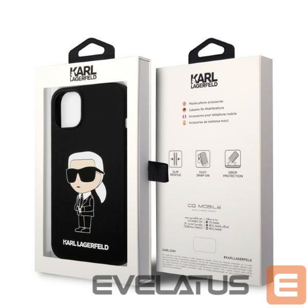 Nugarėlės dėklai Karl Lagerfeld Karl Lagerfeld Silicone Ikonik case for iPhone 14 Plus - black