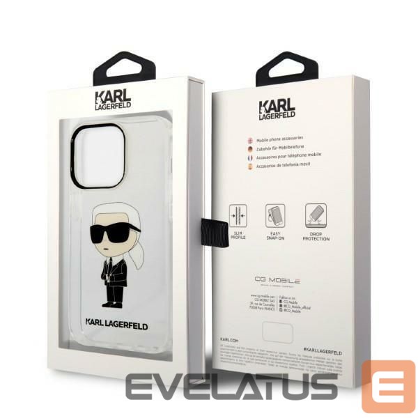Nugarėlės dėklai Karl Lagerfeld Karl Lagerfeld Ikonik Karl case for iPhone 14 Pro Max - transparent