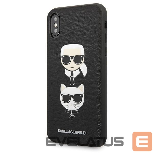 Nugarėlės dėklai Karl Lagerfeld Karl Lagerfeld Saffiano Karl&Choupette Head case for iPhone X/XS - black