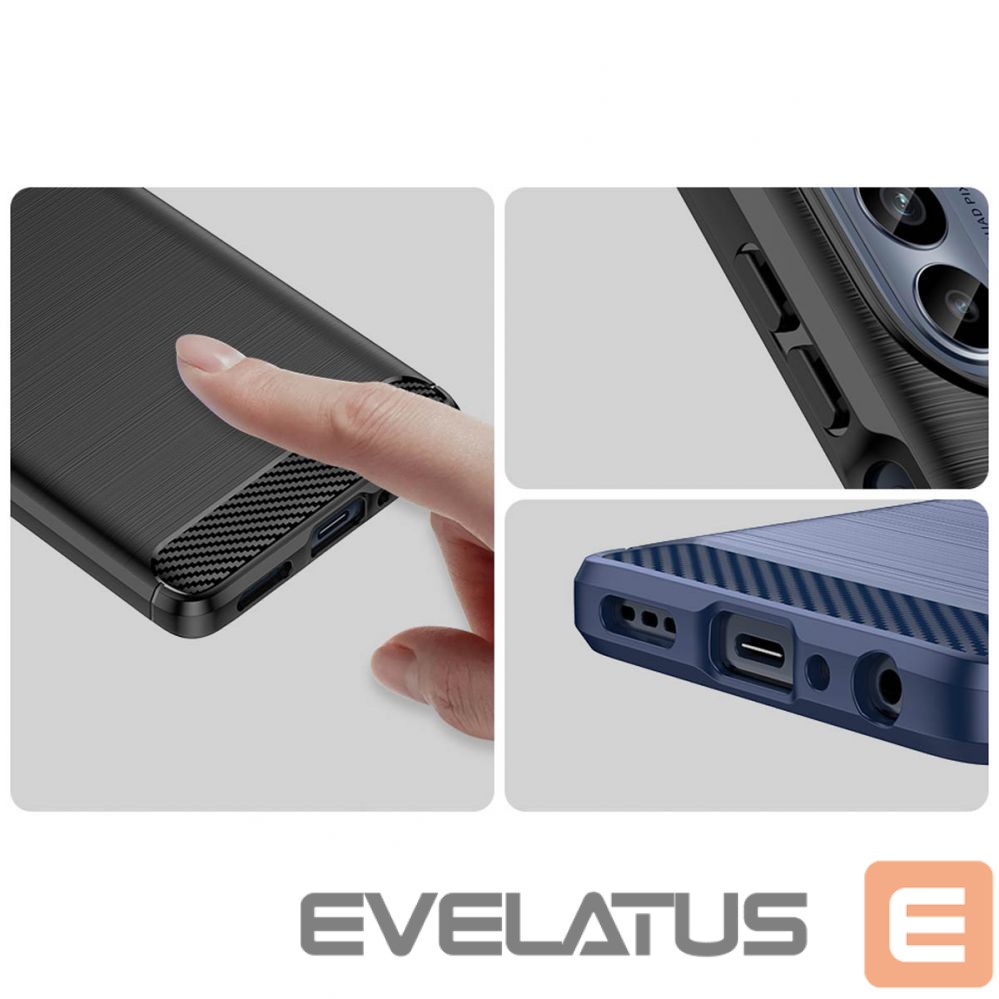 Nugarėlės dėklai Hurtel - Carbon Case for Motorola Moto G62 5G flexible silicone carbon cover black