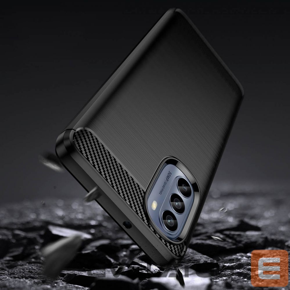 Nugarėlės dėklai Hurtel - Carbon Case for Motorola Moto G62 5G flexible silicone carbon cover black