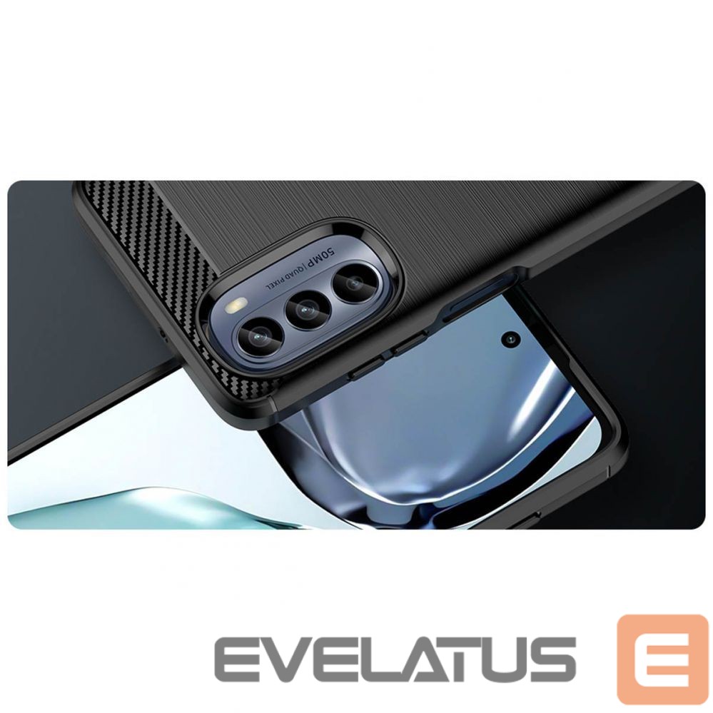 Nugarėlės dėklai Hurtel - Carbon Case for Motorola Moto G62 5G flexible silicone carbon cover black