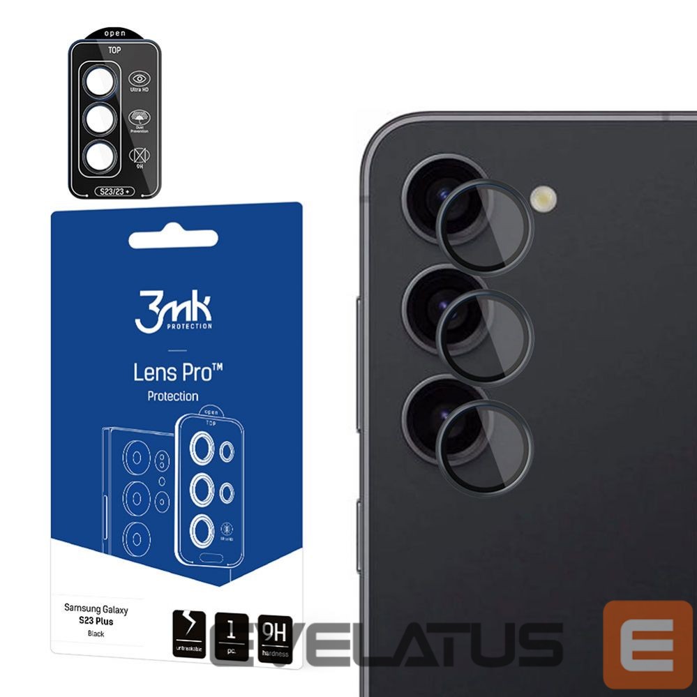 Apsauginiai stiklai 3MK Samsung Galaxy S23+ - 3mk Lens Protection Pro Black