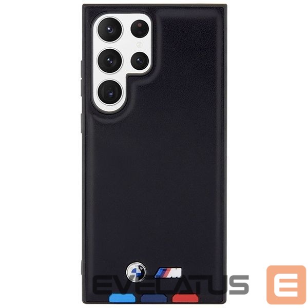 Nugarėlės dėklai BMW BMW BMHCS23L22PTDK S23 Ultra S918 black/black Leather Stamp Tricolor