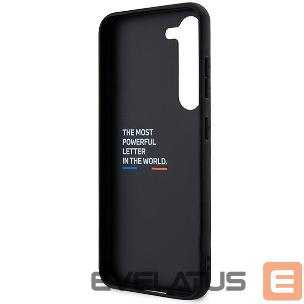Nugarėlės dėklai BMW BMW BMHCS23M22PTDK S23+ S916 black/black Leather Stamp Tricolor