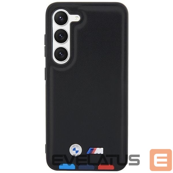Nugarėlės dėklai BMW BMW BMHCS23M22PTDK S23+ S916 black/black Leather Stamp Tricolor