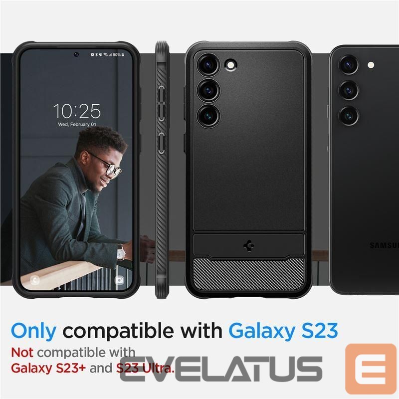 Nugarėlės dėklai Spigen Spigen Rugged Armor Case for Samsung Galaxy S23 - Matte Black