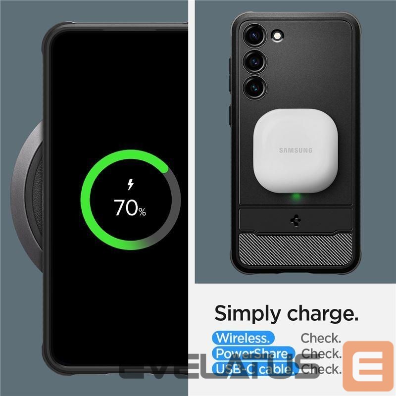 Nugarėlės dėklai Spigen Spigen Rugged Armor Case for Samsung Galaxy S23 - Matte Black