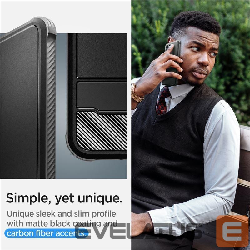 Nugarėlės dėklai Spigen Spigen Rugged Armor Case for Samsung Galaxy S23 - Matte Black
