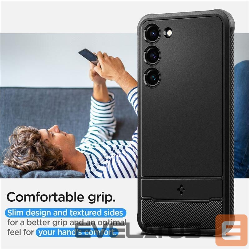 Nugarėlės dėklai Spigen Spigen Rugged Armor Case for Samsung Galaxy S23 - Matte Black