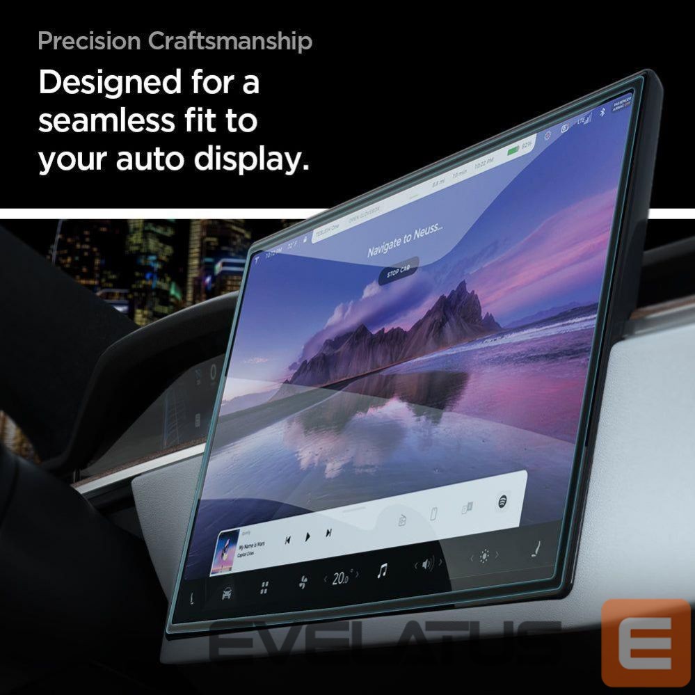 Apsauginiai stiklai Spigen Spigen Glas.tR EZ Fit Tempered Glass for Tesla Model X 2022 / Model S 2021 - Black