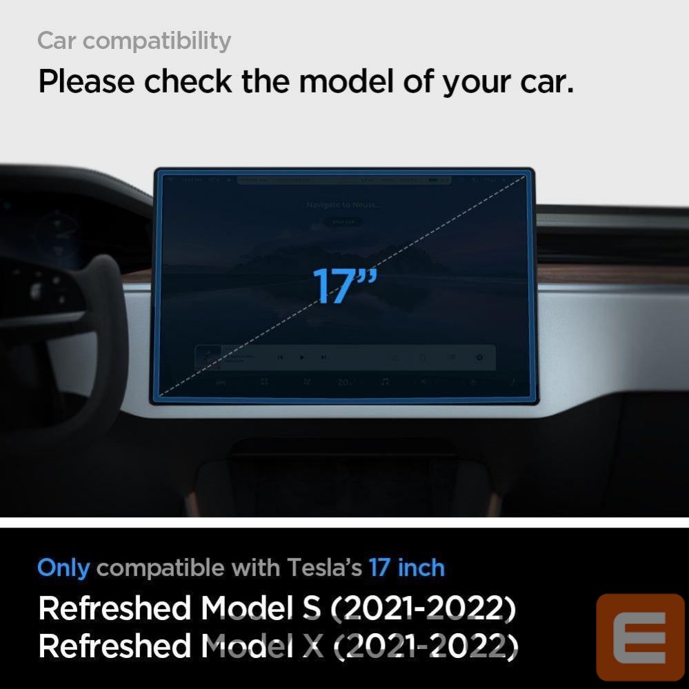 Apsauginiai stiklai Spigen Spigen Glas.tR EZ Fit Tempered Glass for Tesla Model X 2022 / Model S 2021 - Black