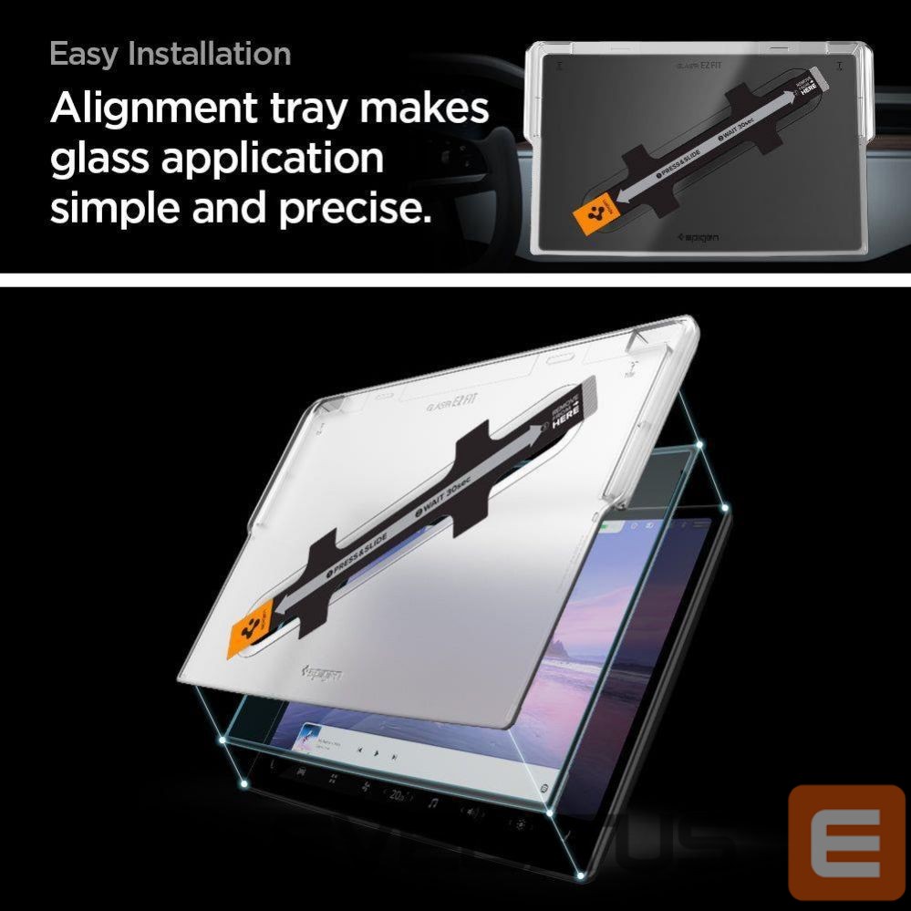 Apsauginiai stiklai Spigen Spigen Glas.tR EZ Fit Tempered Glass for Tesla Model X 2022 / Model S 2021 - Black