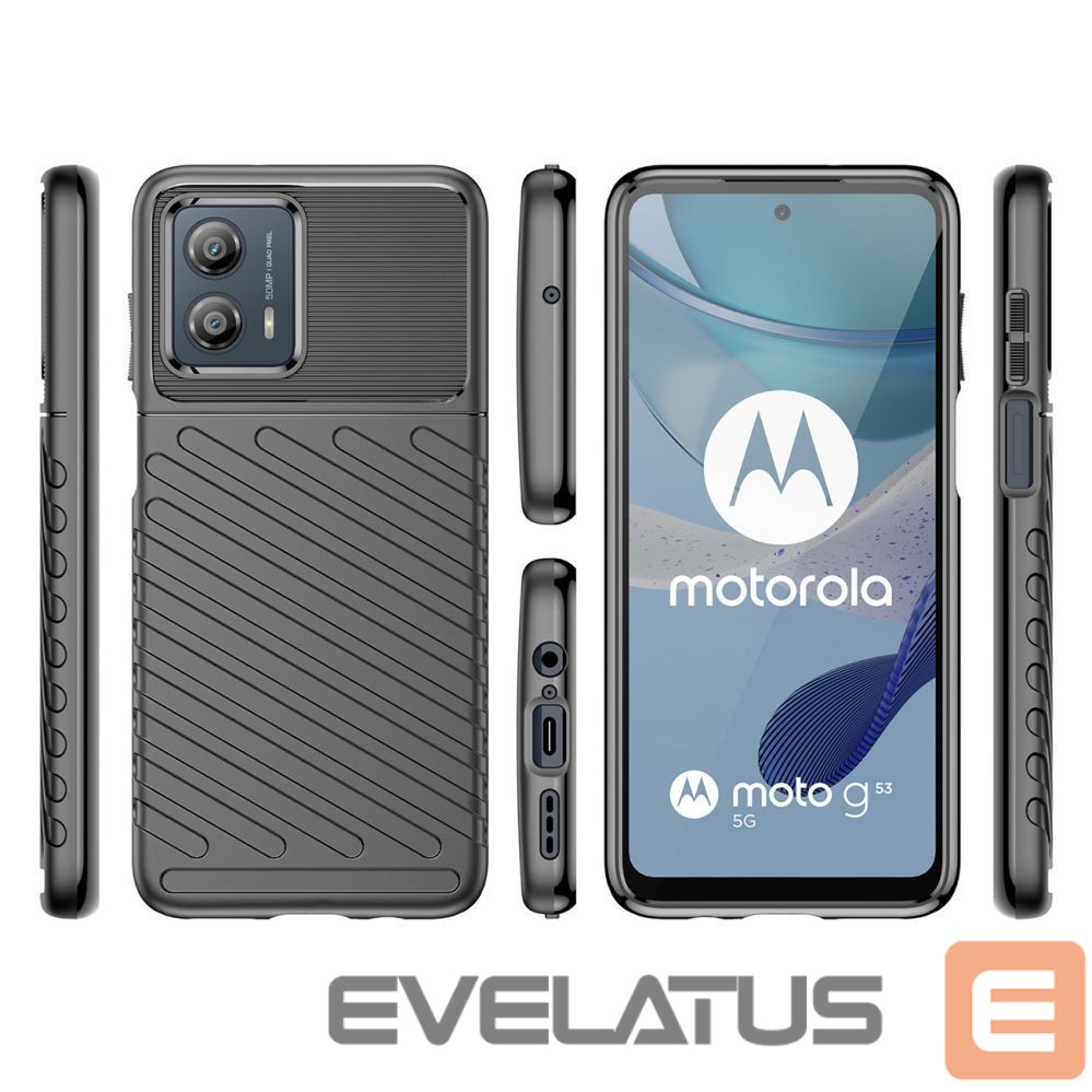 Nugarėlės dėklai Hurtel Thunder Case case for Motorola Moto G53 silicone armor case black