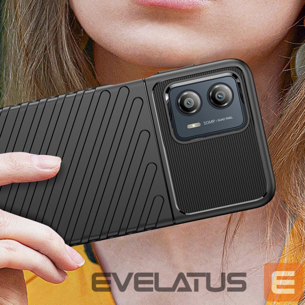 Nugarėlės dėklai Hurtel Thunder Case case for Motorola Moto G53 silicone armor case black