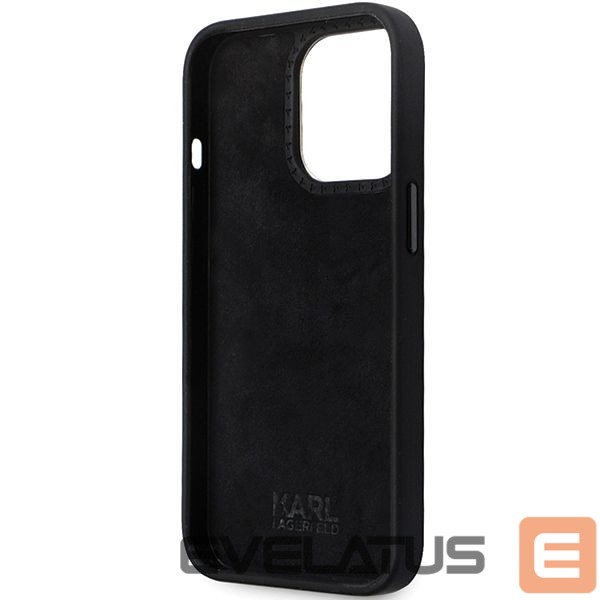 Nugarėlės dėklai Karl Lagerfeld Karl Lagerfeld KLHCP14XSMHCNPK case for iPhone 14 Pro Max 6.7" - black Silicone C Metal Pin