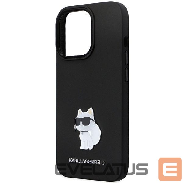 Nugarėlės dėklai Karl Lagerfeld Karl Lagerfeld KLHCP14XSMHCNPK case for iPhone 14 Pro Max 6.7" - black Silicone C Metal Pin