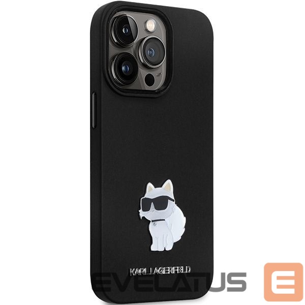 Nugarėlės dėklai Karl Lagerfeld Karl Lagerfeld KLHCP14XSMHCNPK case for iPhone 14 Pro Max 6.7" - black Silicone C Metal Pin