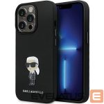 Nugarėlės dėklai Karl Lagerfeld  Karl Lagerfeld KLHCP14XSMHKNPK case for iPhone 14 Pro Max 6.7" - black Silicone Ikonik Metal Pin 