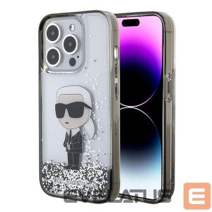 Nugarėlės dėklai Karl Lagerfeld  Karl Lagerfeld Liquid Glitter Ikonik case for iPhone 15 Pro - transparent 