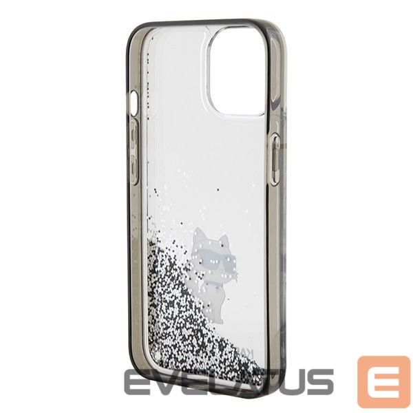 Nugarėlės dėklai Karl Lagerfeld Karl Lagerfeld Liquid Glitter Choupette case for iPhone 15 - transparent