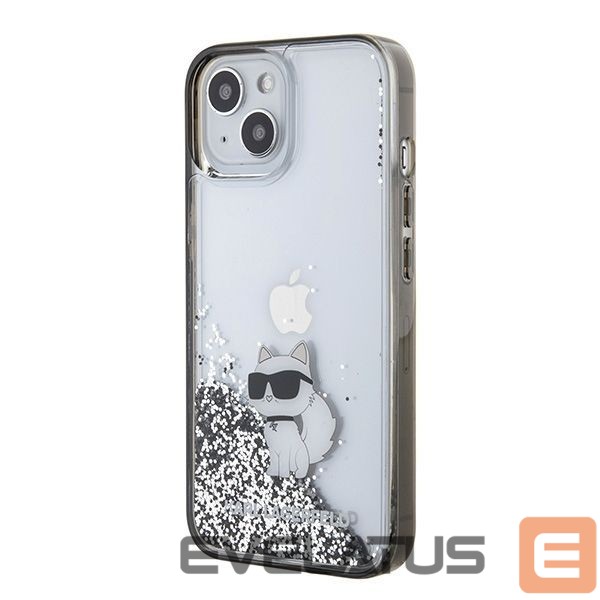 Nugarėlės dėklai Karl Lagerfeld Karl Lagerfeld Liquid Glitter Choupette case for iPhone 15 - transparent