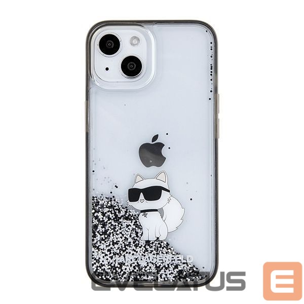 Nugarėlės dėklai Karl Lagerfeld Karl Lagerfeld Liquid Glitter Choupette case for iPhone 15 - transparent