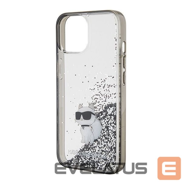 Nugarėlės dėklai Karl Lagerfeld Karl Lagerfeld Liquid Glitter Choupette case for iPhone 15 - transparent