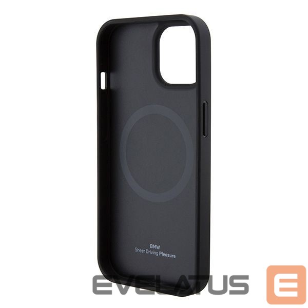Nugarėlės dėklai BMW BMW BMHMP15SSLLBK iPhone 15 6.1" black/black Magsafe hardcase Signature Logo Imprint