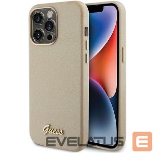 Nugarėlės dėklai Guess  Guess Glitter Glossy Script case for iPhone 15 Pro Max - gold 