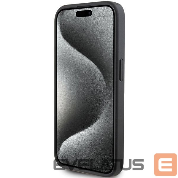 Nugarėlės dėklai Karl Lagerfeld Karl Lagerfeld Saffiano Cardslot Karl&Choupette Metal Pin case for iPhone 15 Pro - black