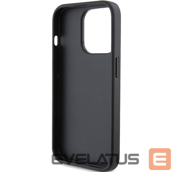 Nugarėlės dėklai Karl Lagerfeld Karl Lagerfeld Saffiano Cardslot Karl&Choupette Metal Pin case for iPhone 15 Pro - black