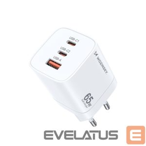 Adapteriai Wozinsky  Wozinsky CGWCW 65W GaN Wall Charger USB-A / 2 x USB-C - White 