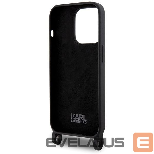 Nugarėlės dėklai Karl Lagerfeld Karl Lagerfeld KLHCP15XSCBSCNK iPhone 15 Pro Max 6.7" hardcase black/black Crossbody Silicone Choupette
