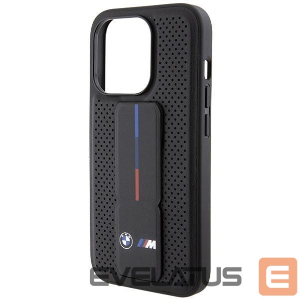 Nugarėlės dėklai BMW BMW Grip Stand Smooth & Perforated case for iPhone 15 Pro - black