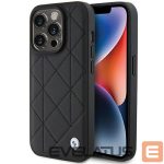 Nugarėlės dėklai BMW  BMW Leather Quilted case for iPhone 15 Pro Max - black 