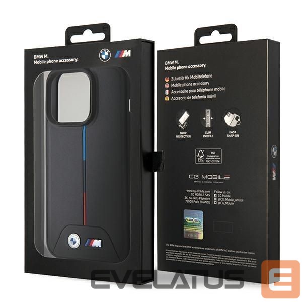 Nugarėlės dėklai BMW BMW Quilted Tricolor MagSafe case for iPhone 15 Pro - black
