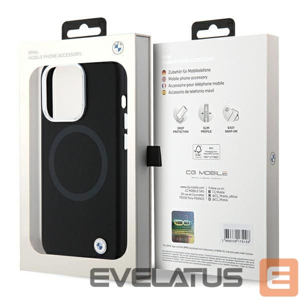 Nugarėlės dėklai BMW BMW Signature Liquid Silicone MagSafe case for iPhone 15 Pro - black