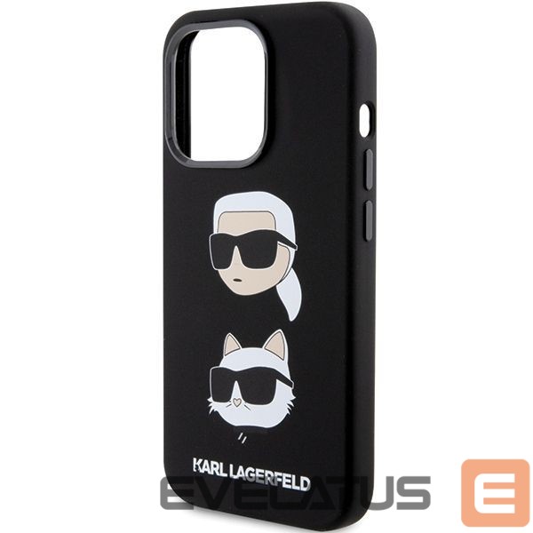 Nugarėlės dėklai Karl Lagerfeld Karl Lagerfeld Silicone Karl&Choupette Head case for iPhone 15 Pro Max - black