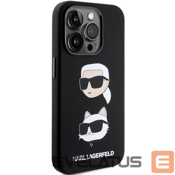 Nugarėlės dėklai Karl Lagerfeld Karl Lagerfeld Silicone Karl&Choupette Head case for iPhone 15 Pro Max - black