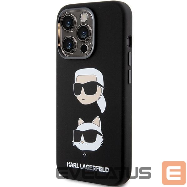 Nugarėlės dėklai Karl Lagerfeld Karl Lagerfeld Silicone Karl&Choupette Head case for iPhone 15 Pro Max - black